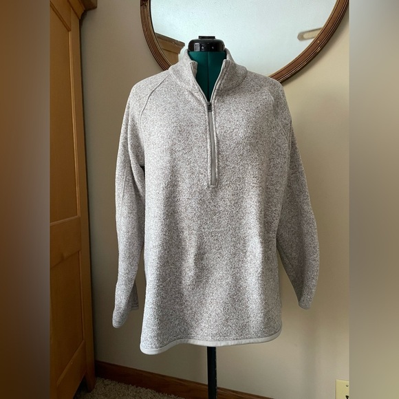 Stormpack XL sweater quarter zip with fleece interior and heathered beige color - Picture 1 of 6
